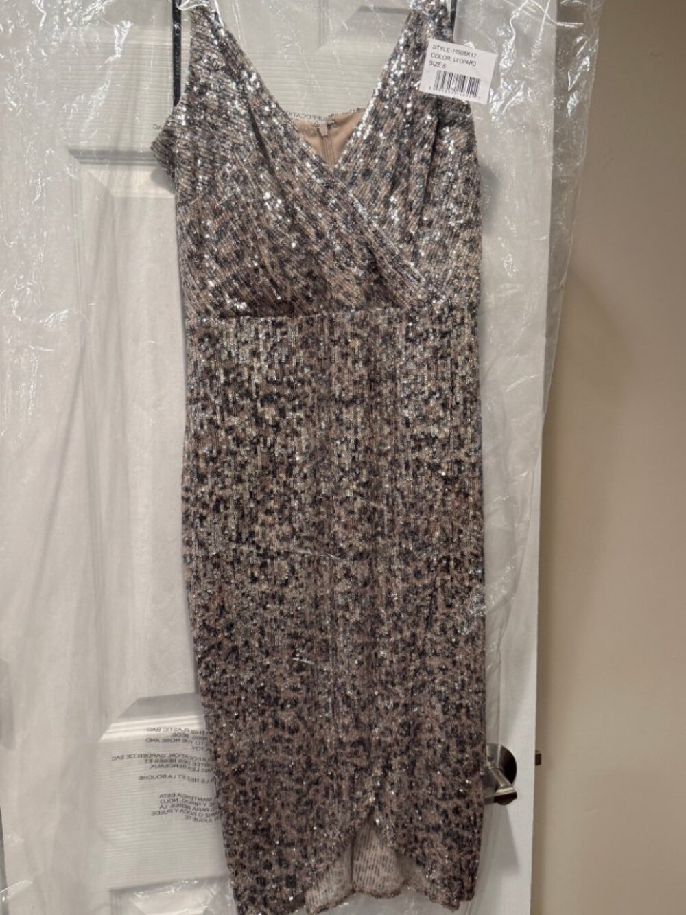 Laundry by Shelli Segal Leopard Sequin Midi Dress – Size 6 – NWT